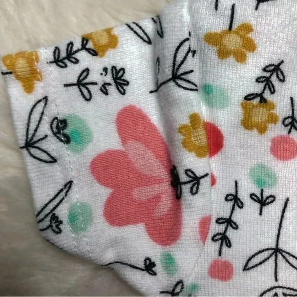 Gerber Onesie Diaper Shirt White  / Floral Size Newborn - Picture 10 of 16